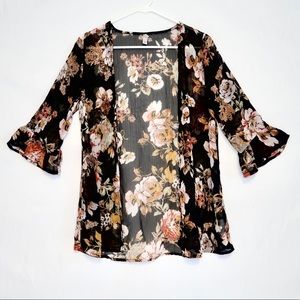 Sheer Floral Kimono